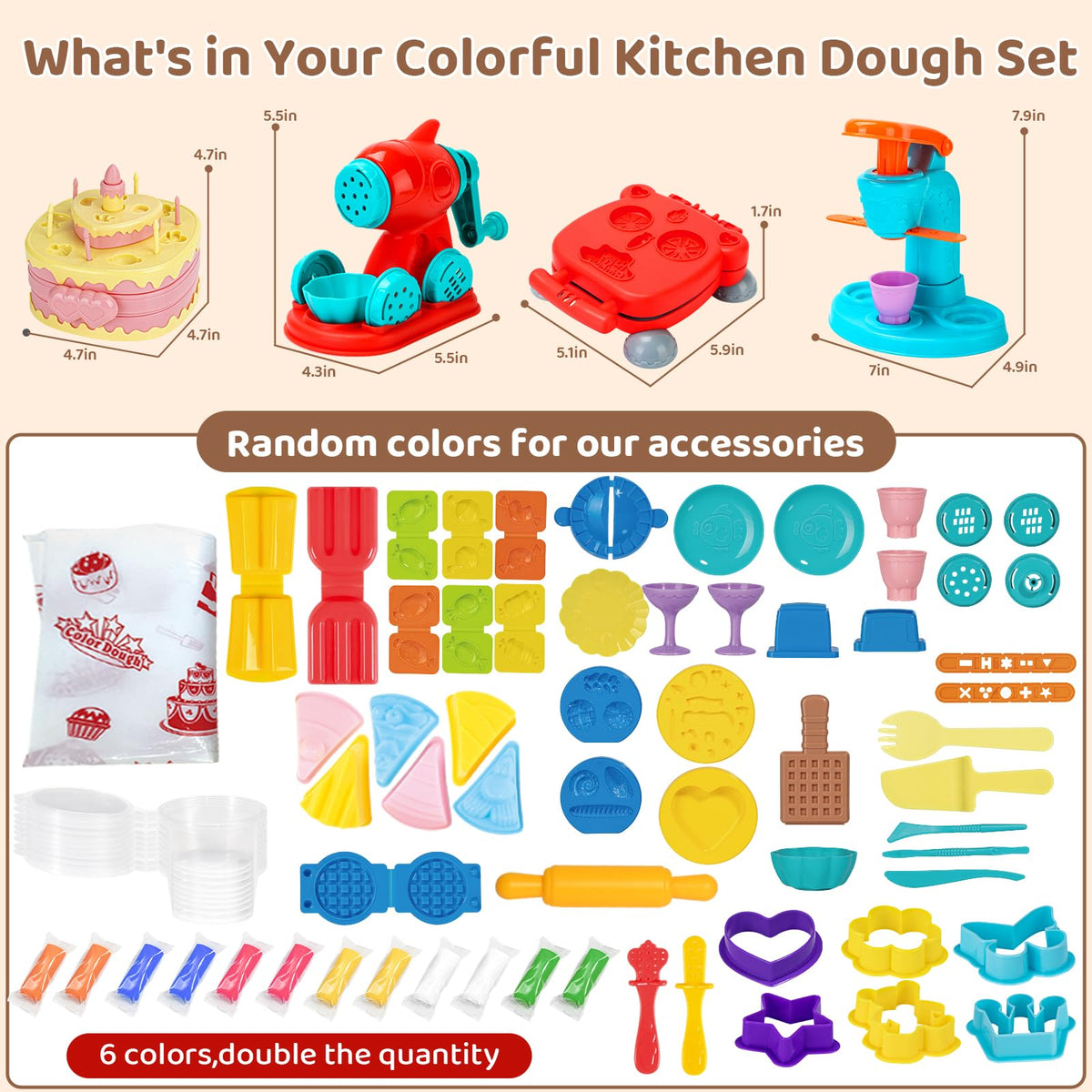 Aprilwolf kids cooking with dough set supports turn-taking and cooperation.