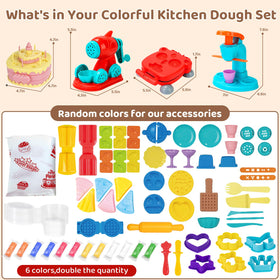 Aprilwolf kids cooking with dough set supports turn-taking and cooperation.