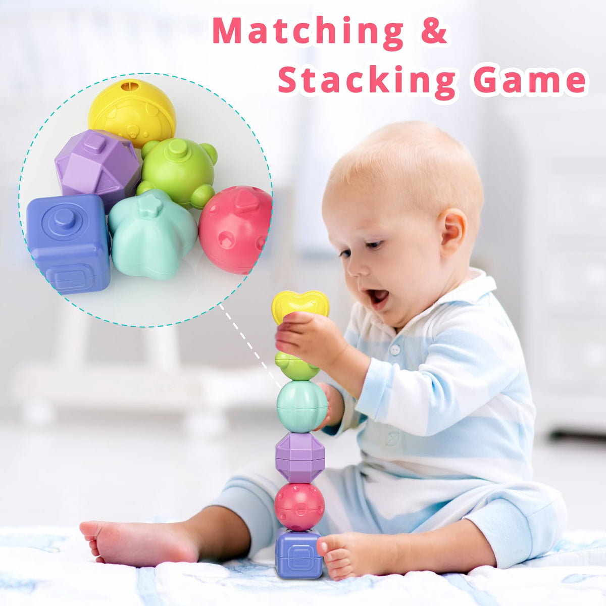 Aprilwolf sensory pull strings cube invites exploration and grip development.