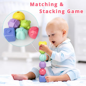 Aprilwolf sensory pull strings cube invites exploration and grip development.