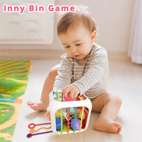 Aprilwolf shape sorter with colorful blocks boosts hand-eye coordination.