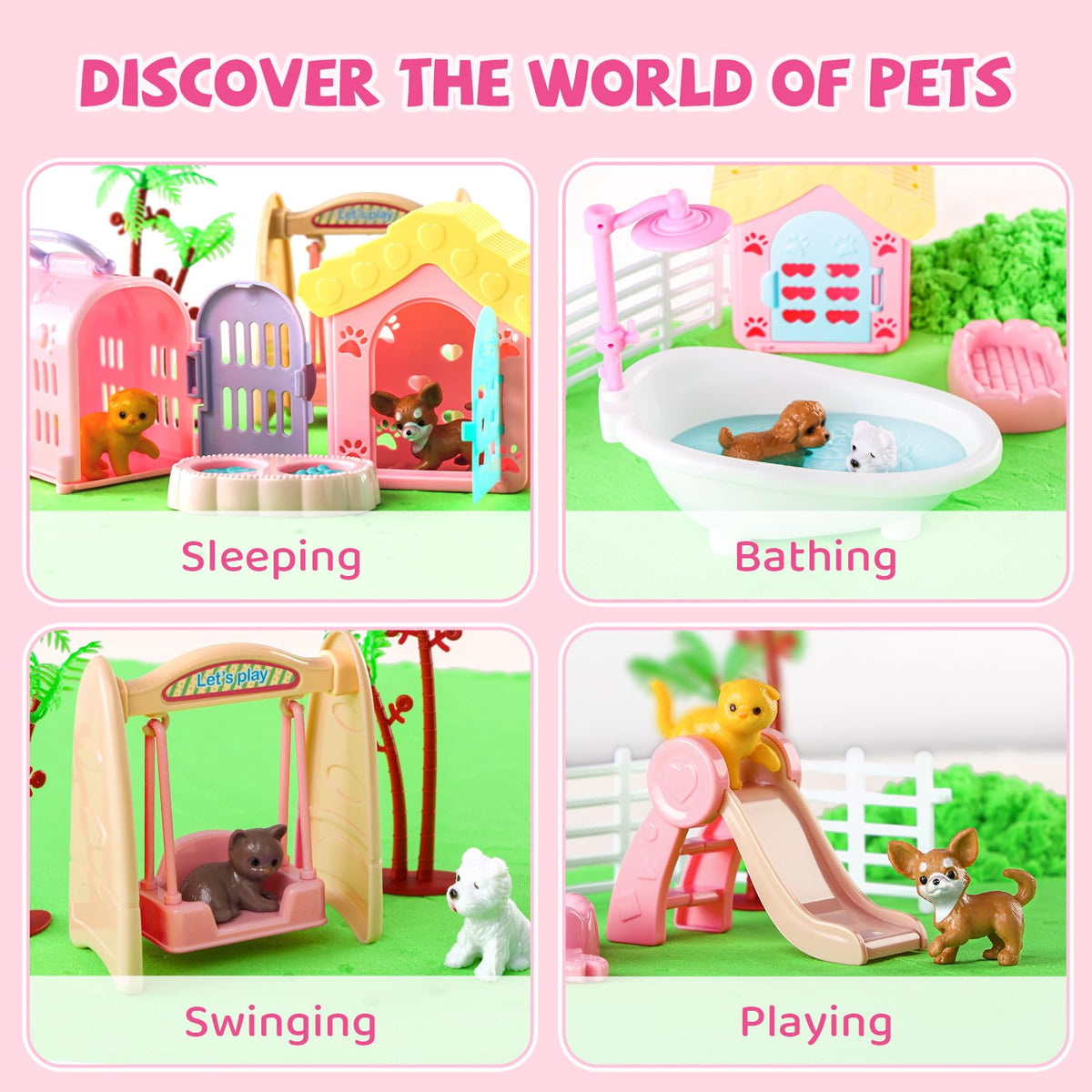 Aprilwolf pet house, carrier, slide, and swing support cozy storytelling.