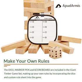 ApudArmis white scoreboard tracks scores during backyard play.