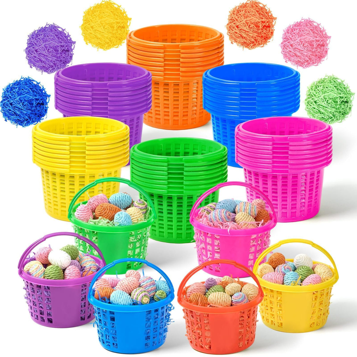 APUDWN Easter baskets with handles for quick party setup and easy carrying