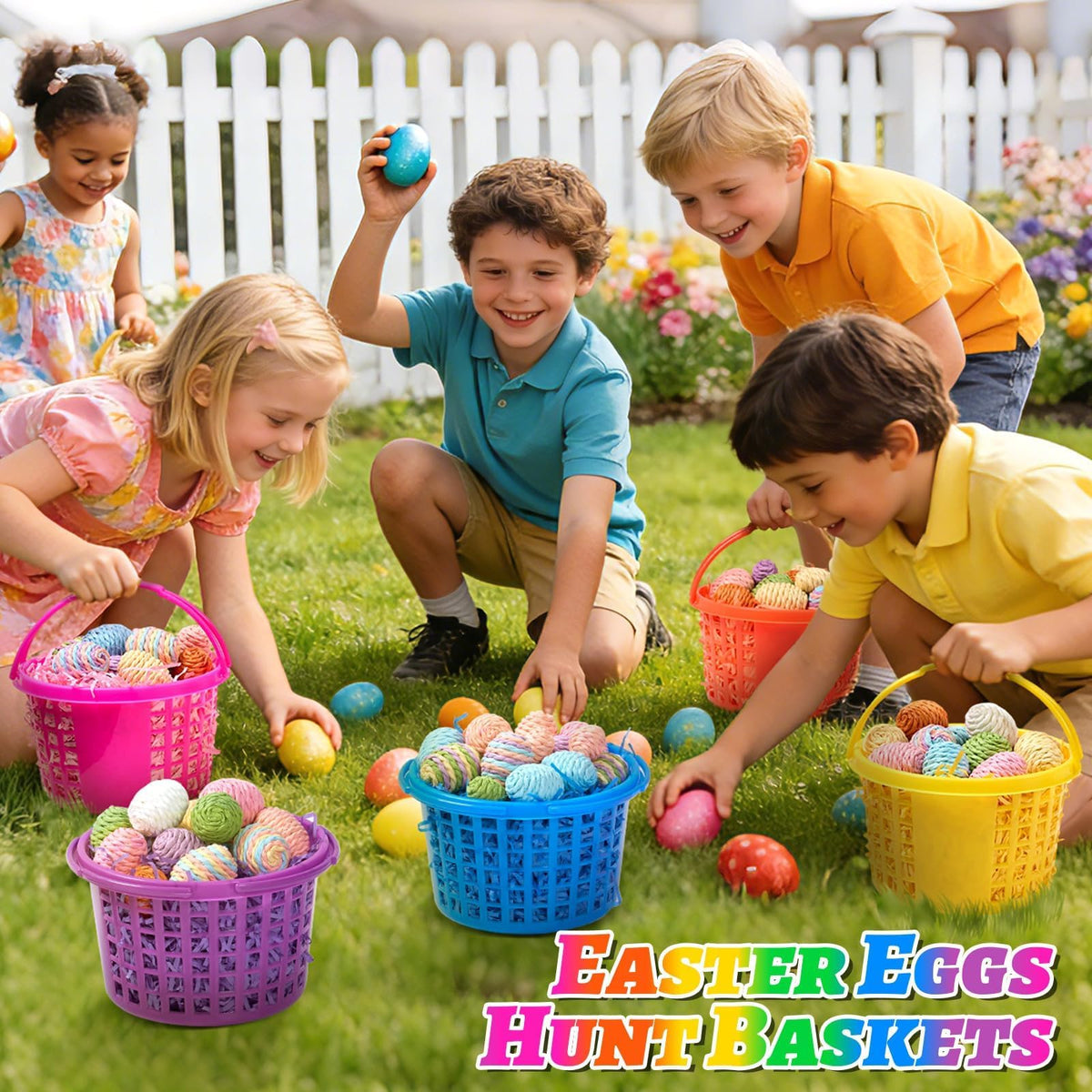 APUDWN reusable plastic baskets endure indoor and outdoor Easter activities