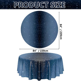 APUXXJUPA deep blue space background tablecloth adds night sky vibe.