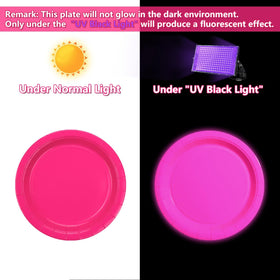 APUXXJUPA yellow neon plates glow under blacklight for a high-energy vibe