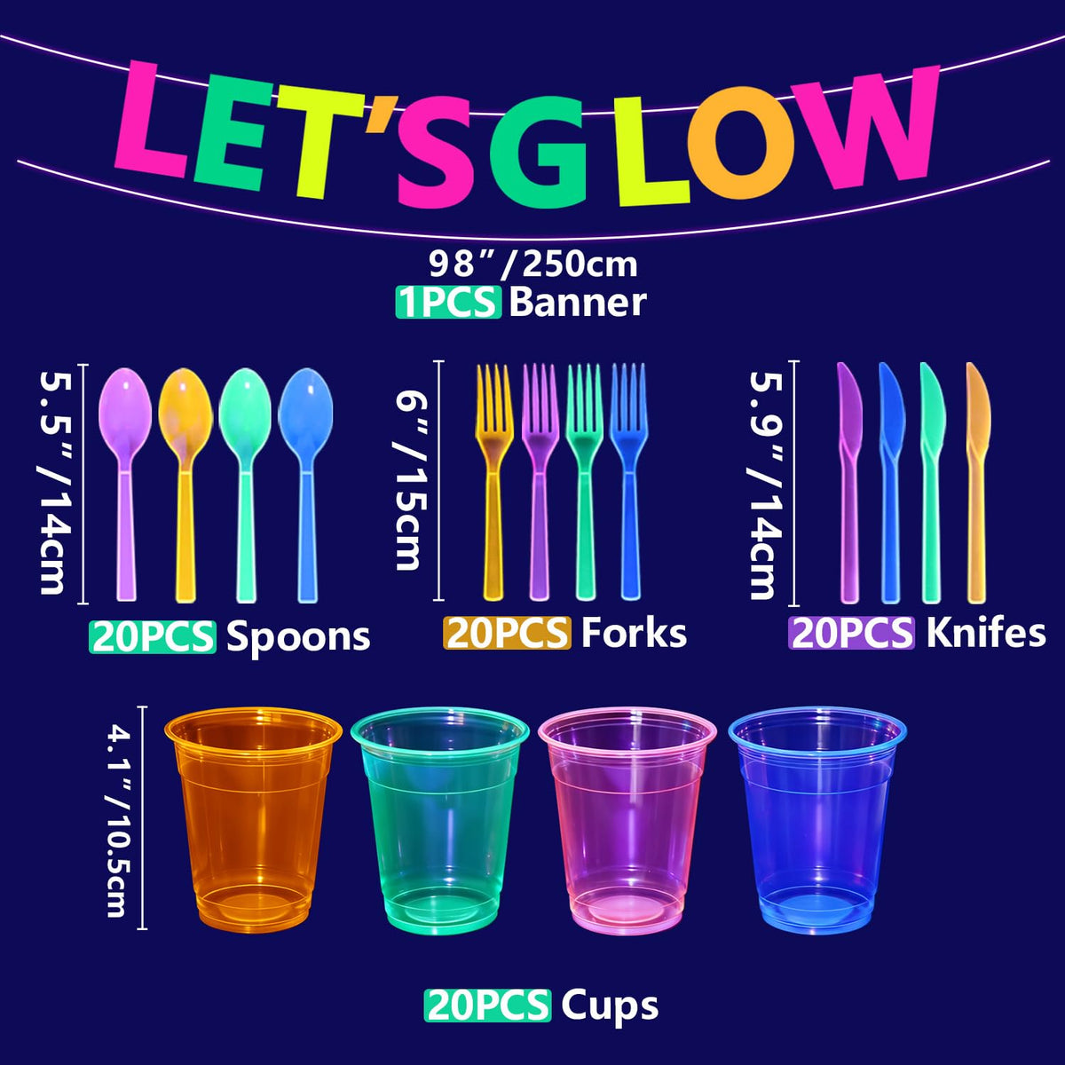 APUXXJUPA neon forks brighten the table and ease serving