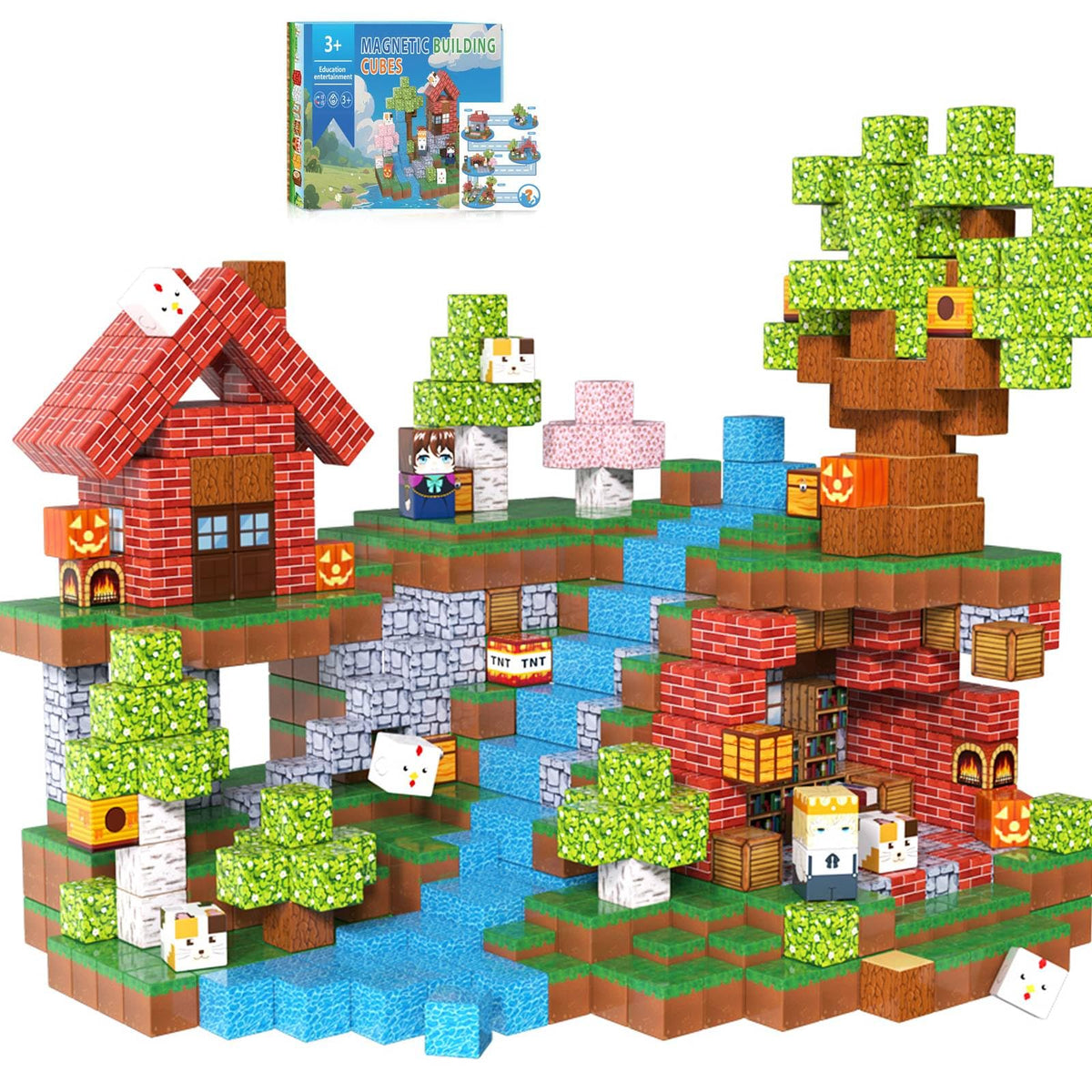 Apyr Aoma 200-piece magnetic blocks ready for open-ended construction and STEM exploration.