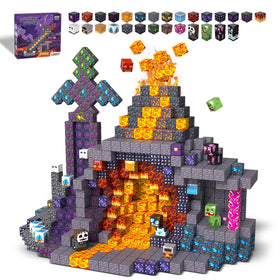 apyr aoma 200pcs magnetic blocks with volcanic adventure for imaginative building