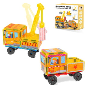 Apyr Aoma magnetic tiles cars set assembly demonstrates early engineering and pattern building