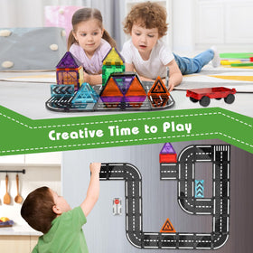 APYR AOMA magnetic tiles road magnets inspire imaginative construction and collaborative play.