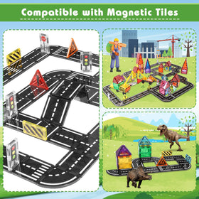 APYR AOMA magnetic tiles road structure example demonstrates tall builds with strong magnets.
