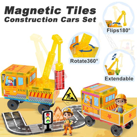Apyr Aoma magnetic tiles truck builder encourages bigger structures and imaginative play
