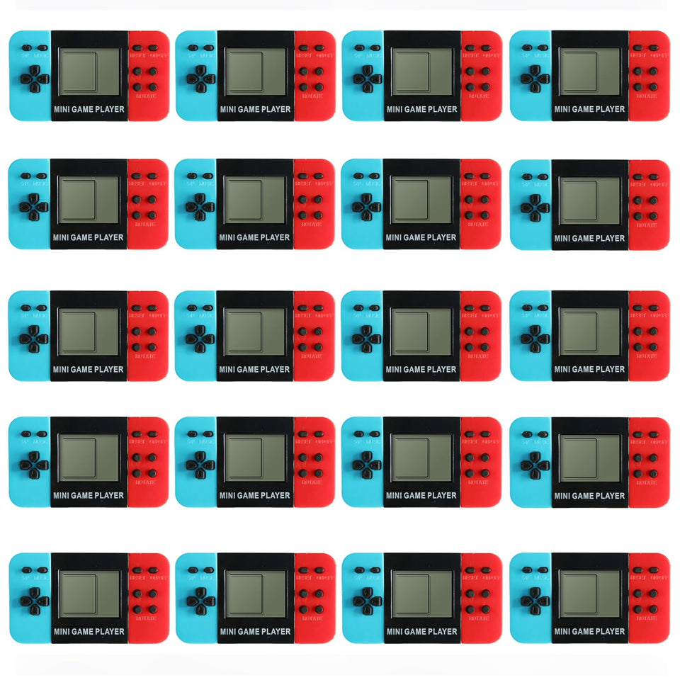 APZ 20 mini video game keychains, perfect for backpacks and goody bags.