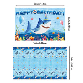 AQCSDEX shark cake topper crowns the cake with playful charm.