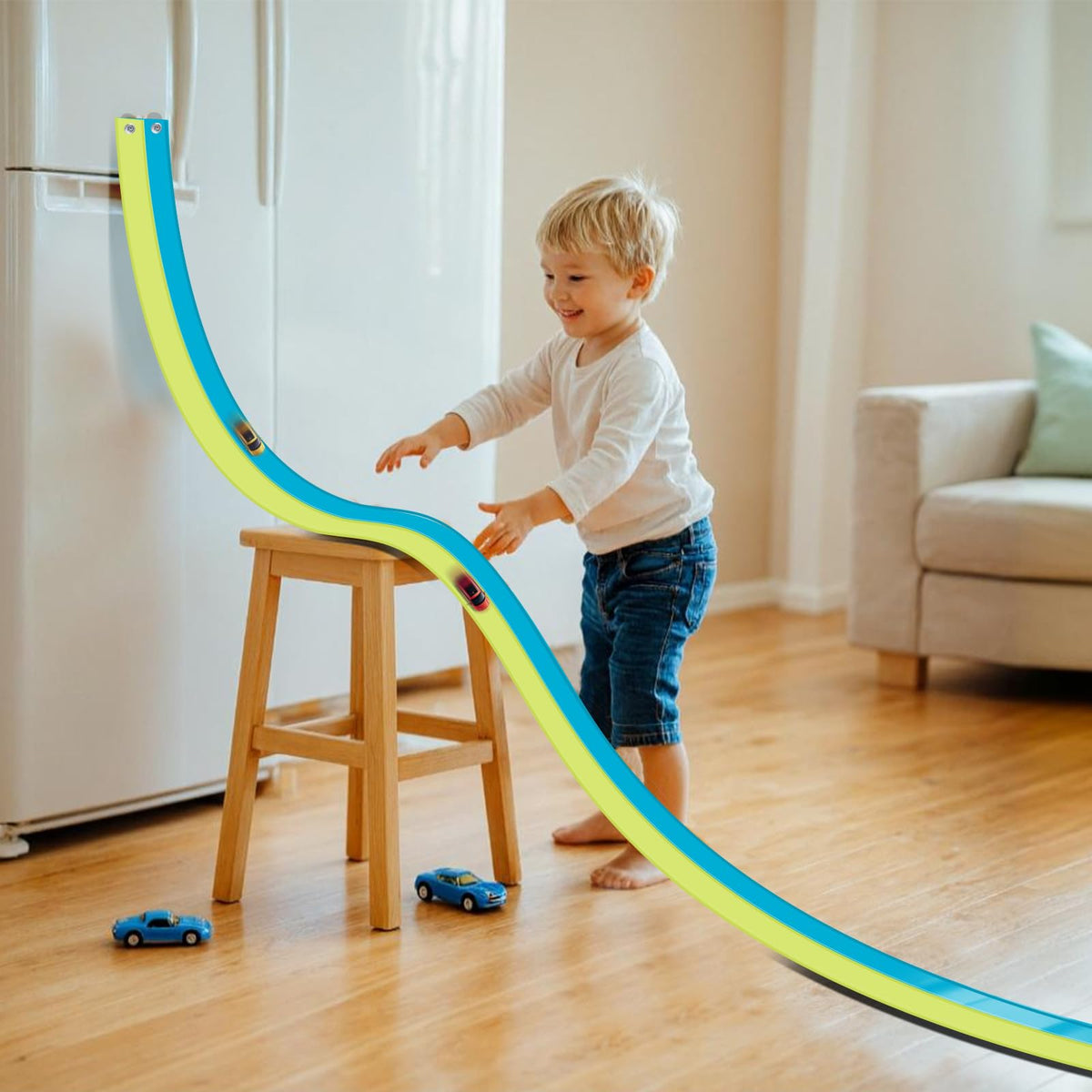 AQFR Flex Tracks suitable for ages 3 and up, safe family fun.