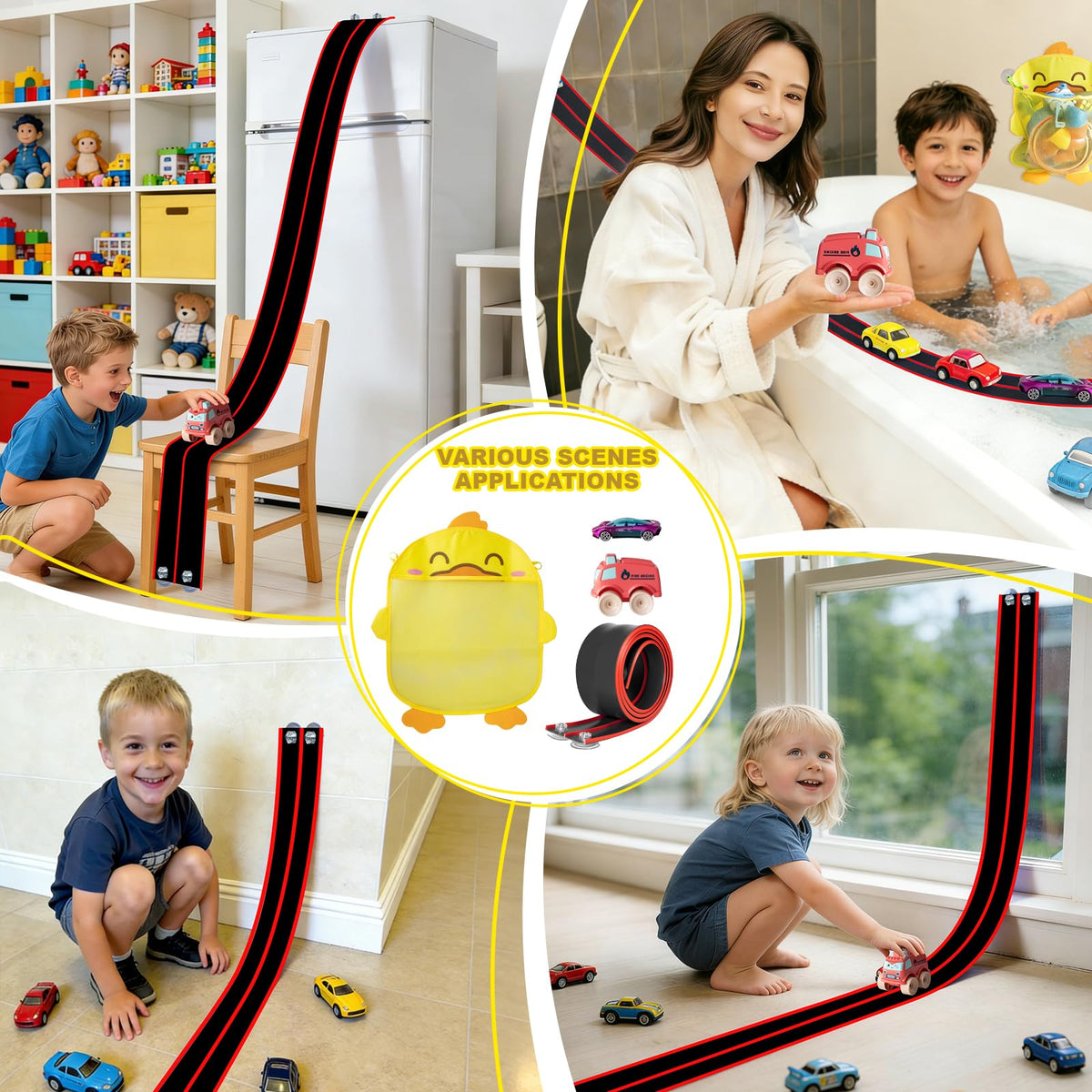 AQFR Race Car bath toy set child-safe PVC for active play.