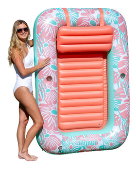 Aqua LEISURE Aqua Inflatable Tanning Pool Lounger large, ideal for poolside sunbathing and relaxation.