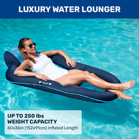 Aqua Leisure Aqua Luxury Water Lounge headrest provides cushioned support while relaxing