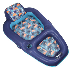 Aqua LEISURE Aqua Luxury Water Lounge measures 60x36 inches and supports up to 250 pounds.