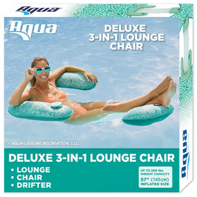 Aqua LEISURE Aqua Mosaic 3-in-1 pool chair float: versatile lounging on water.