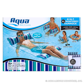 Aqua LEISURE Aqua Original Monterey Hammock XL supports up to 250 pounds.