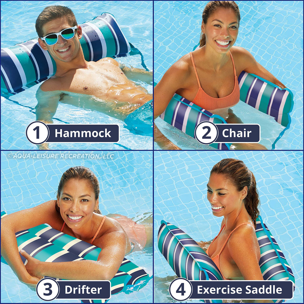 Aqua Original Monterey Hammock XL shows easy-on, easy-off design for calm entry.
