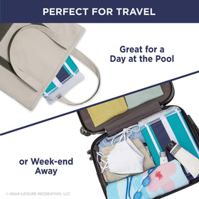 Aqua LEISURE Aqua Original Hammock XL inflates to 53 by 33 inches for roomy comfort.