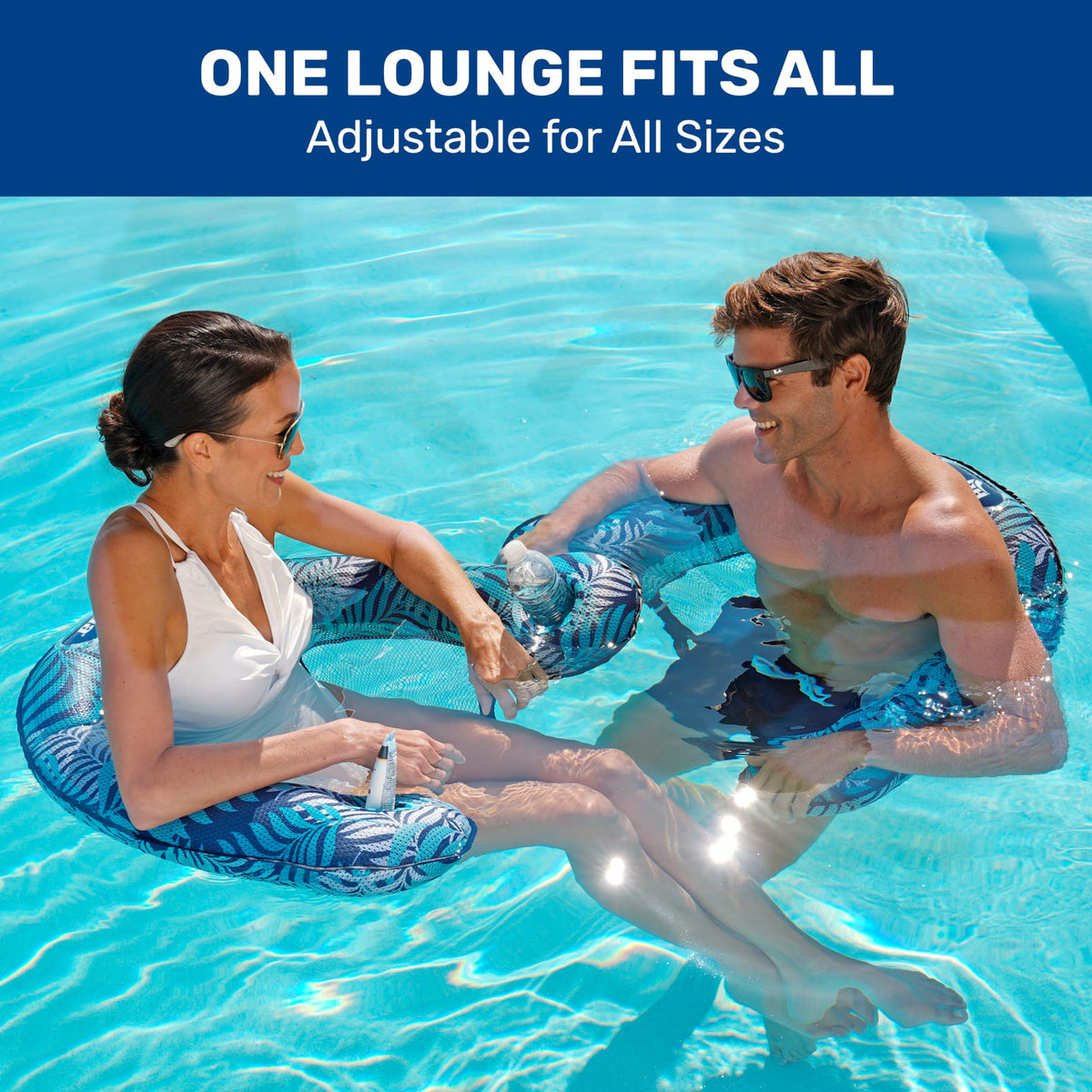 Aqua LEISURE Aqua Luxury Noodle Chair cup holders ready by the side