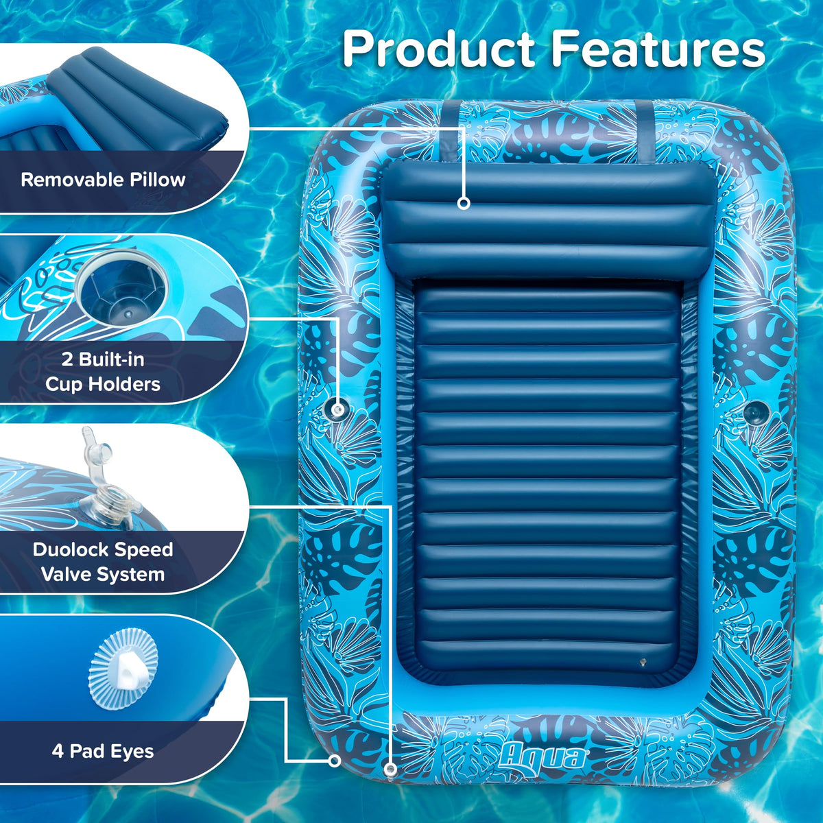 Aqua LEISURE built-in cupholders keep drinks within easy reach.