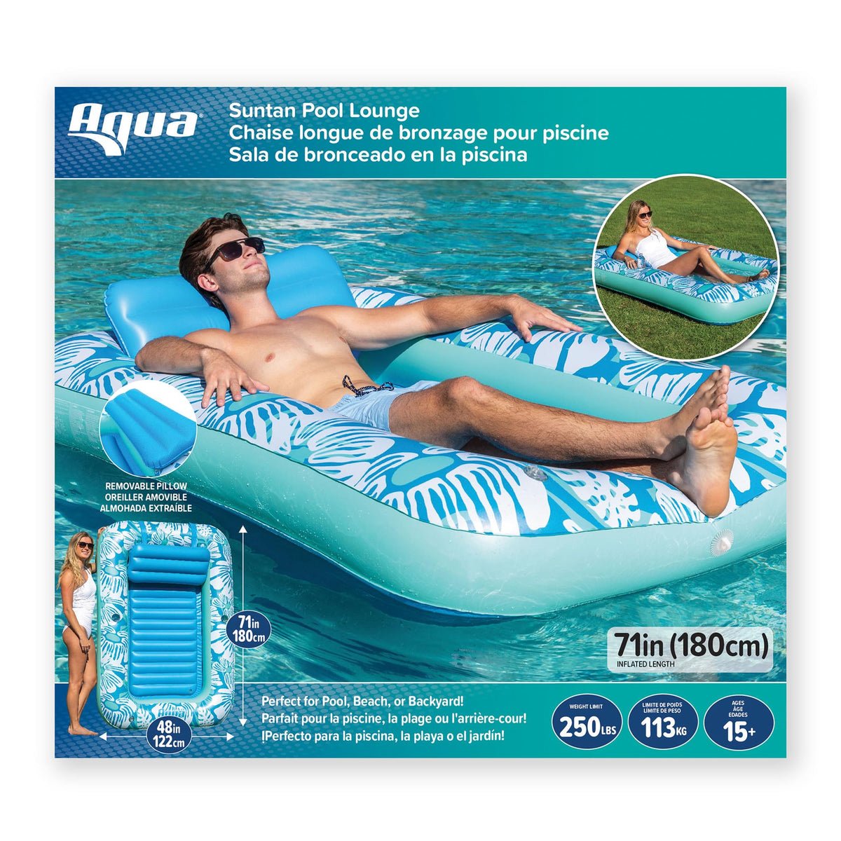 Aqua LEISURE heavy-duty soft-touch vinyl stays cool to touch