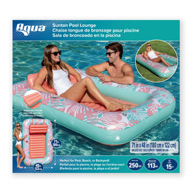 Aqua LEISURE Heavy-duty soft-touch vinyl stays cool and durable.