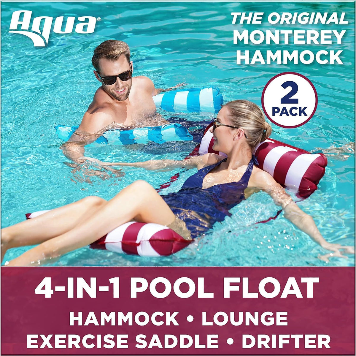 Aqua LEISURE Monterey lounge with cool weave fabric for comfortable lounging.
