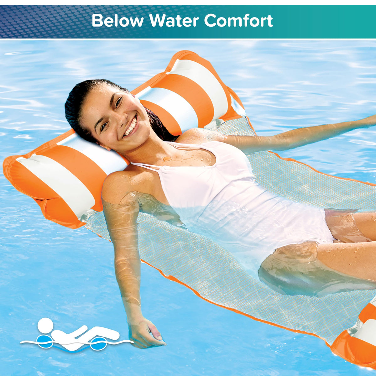 Aqua Leisure Monterey Hammock duo-lock inflation demonstrates quick, easy setup.