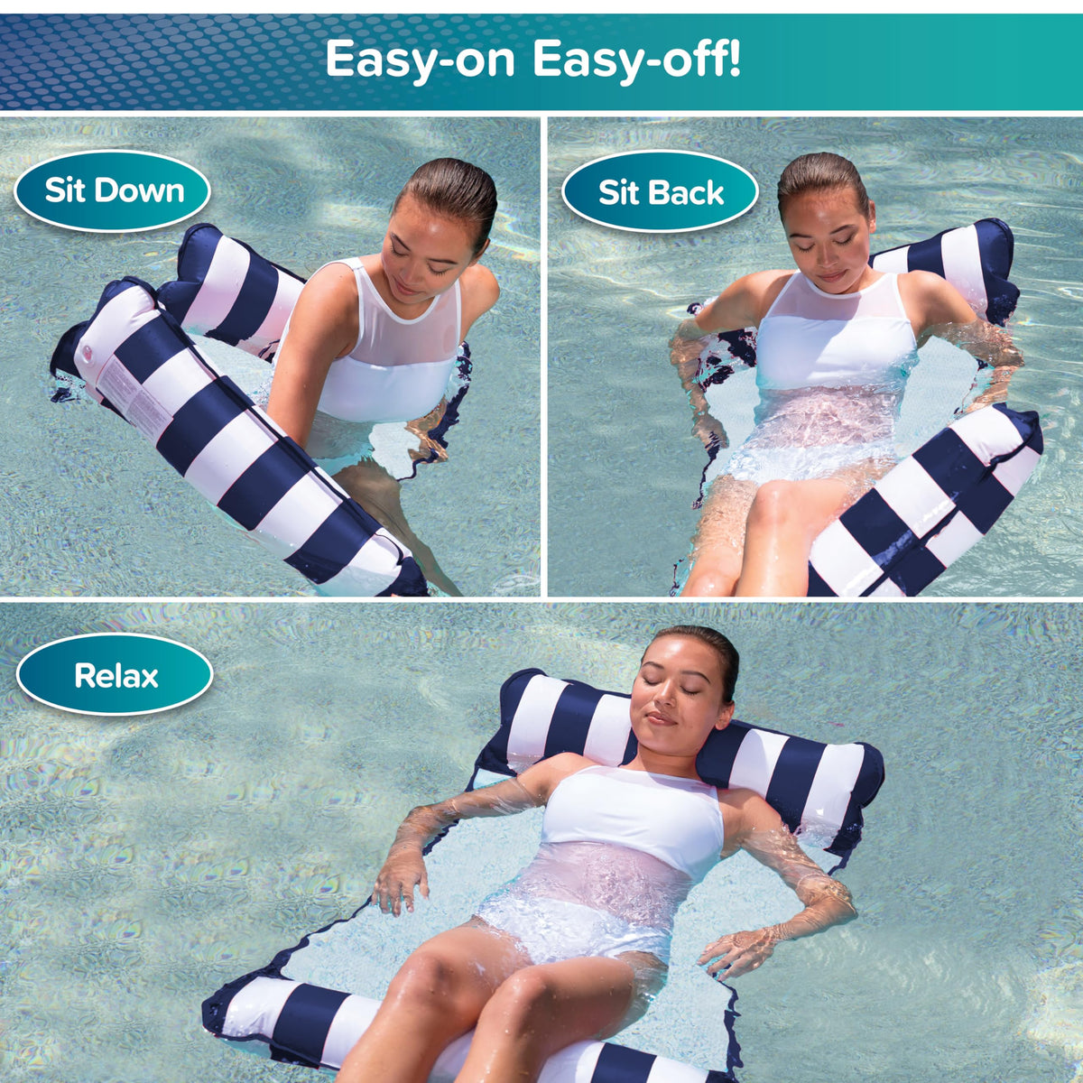 Aqua Leisure Monterey Hammock mesh cooling lining keeps you cool while you relax.