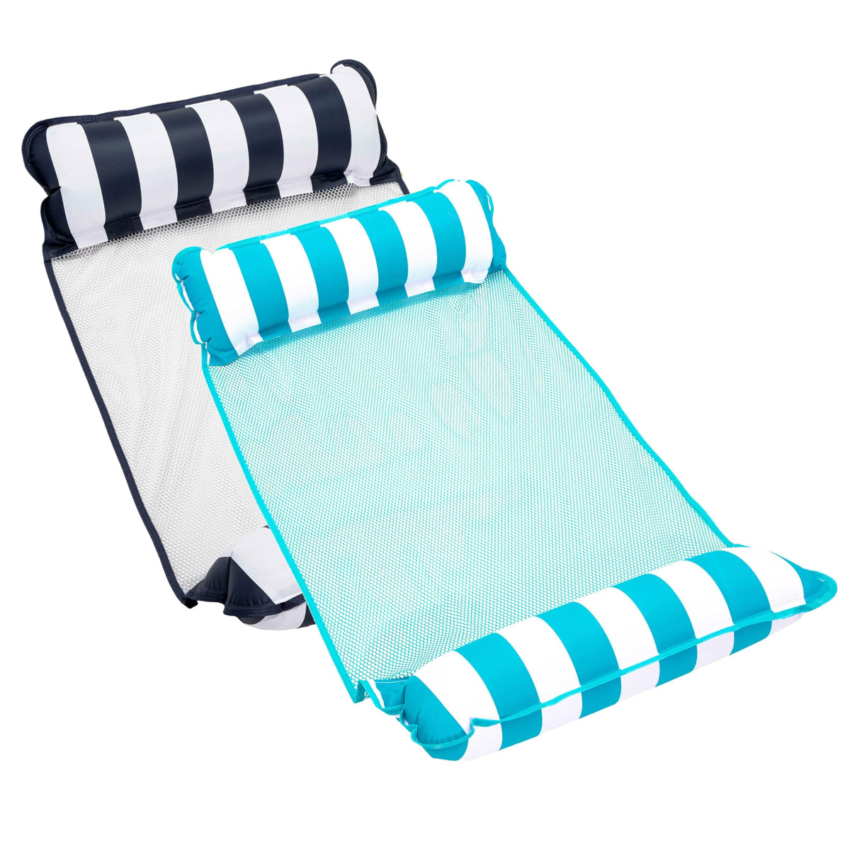 Aqua LEISURE Monterey hammock pool float in light blue for easy water lounging