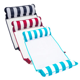 Aqua Leisure Monterey light blue hammock pool float offering versatile four-in-one relaxation.