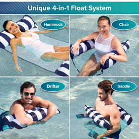 Aqua Leisure Monterey navy hammock pool float ideal for lounging and social pool moments.