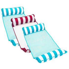 Aqua Leisure Monterey Hammock Pool Float three-pack front view for relaxing pool time.