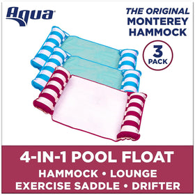 Aqua Leisure Monterey light-blue hammock float side view for soothing water lounging.