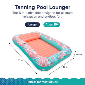 Aqua LEISURE Pink Flower Coral design adds style while you relax by the water.
