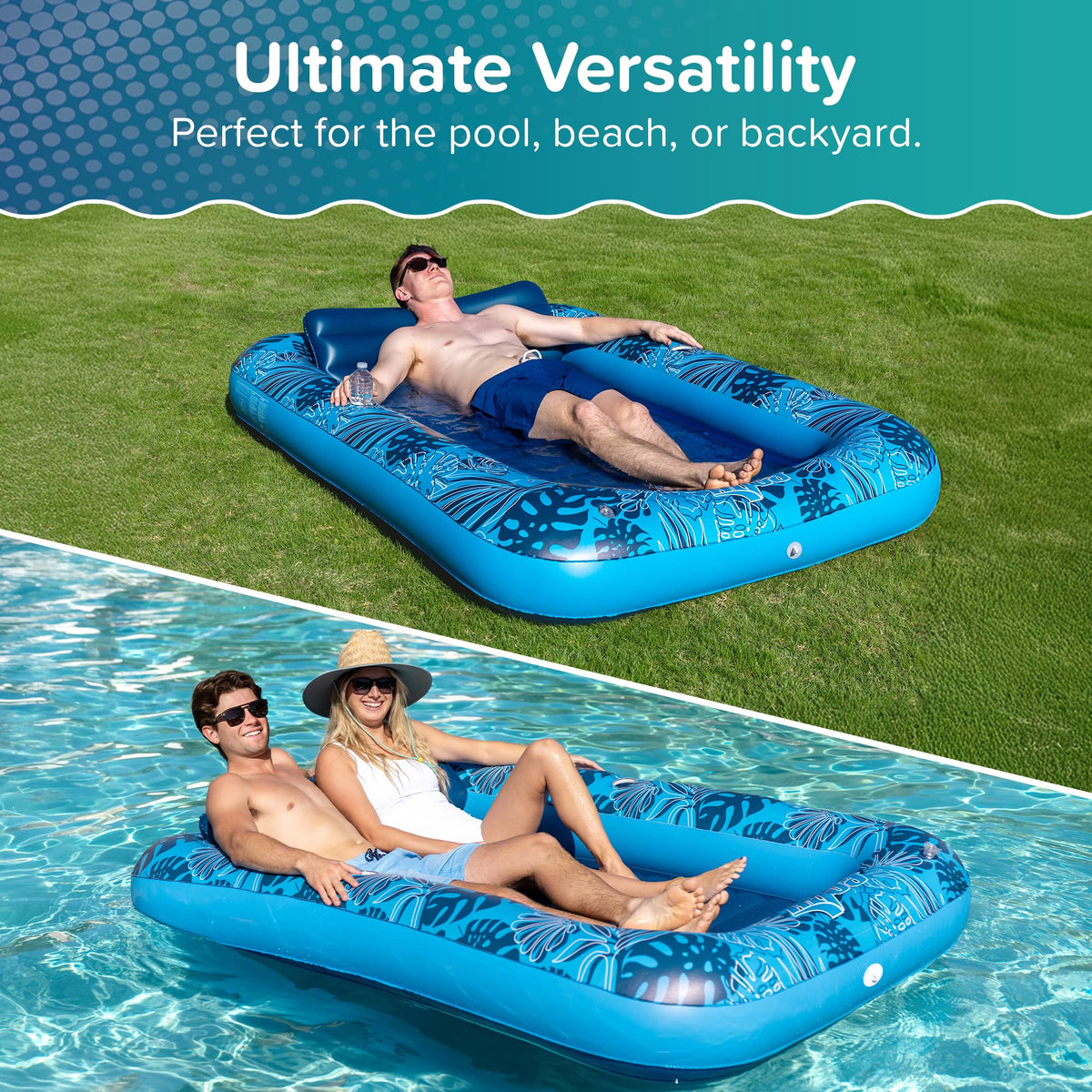 Aqua LEISURE removable pillow close-up highlighting neck support.