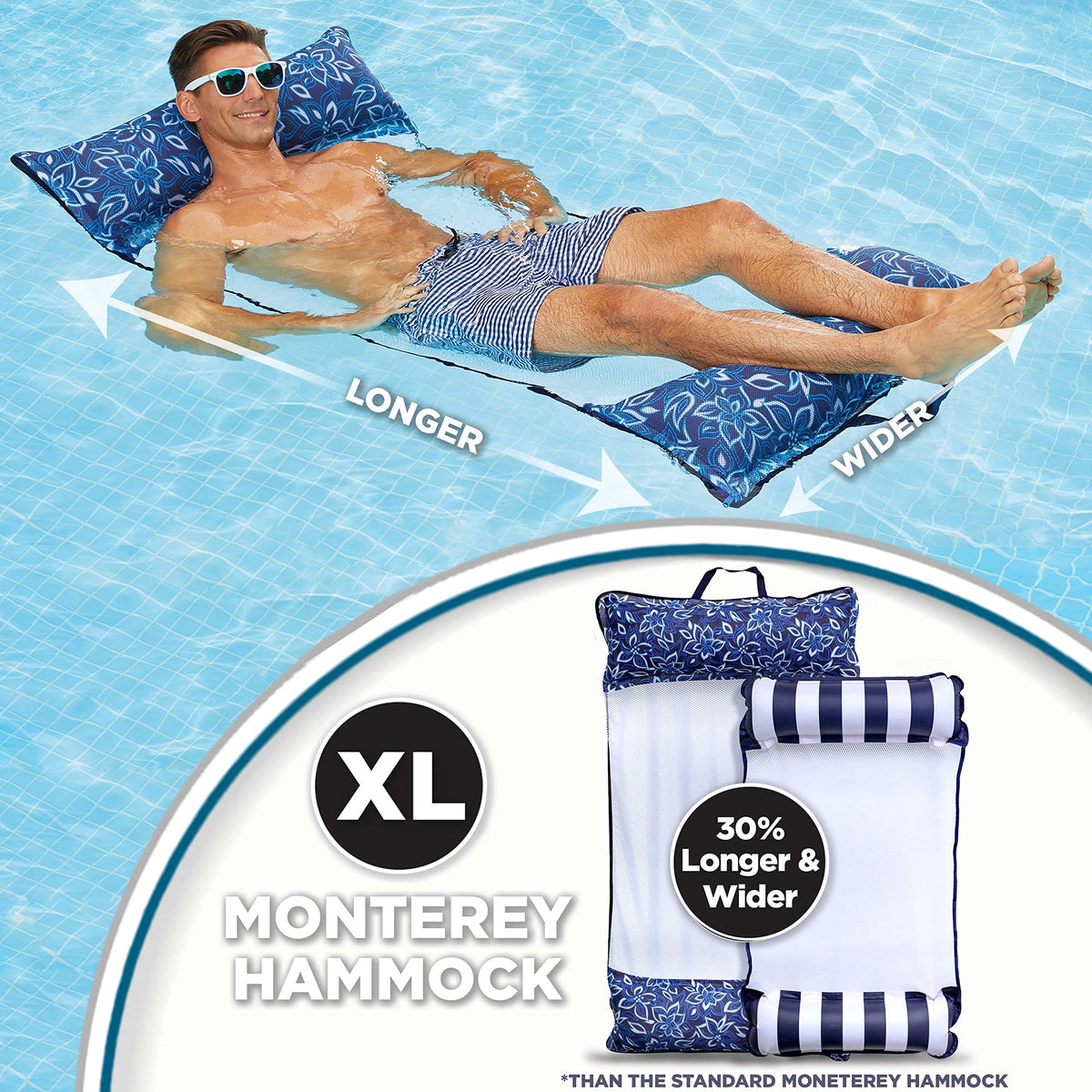 Aqua Monterey XL hammock as exercise saddle supports light aquatic activity.