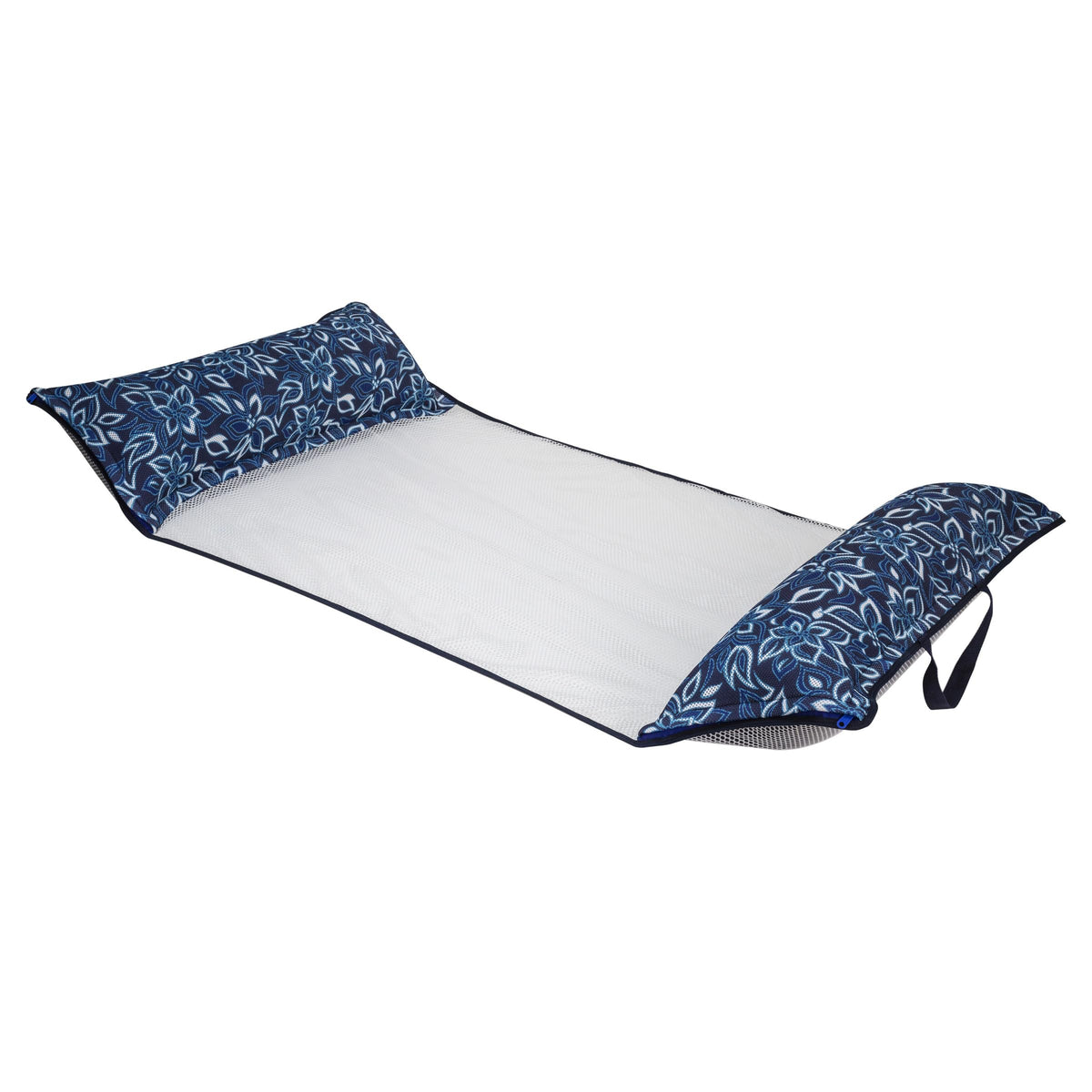 Aqua Monterey XL hammock during inflation shows easy setup for portable pool relaxation.