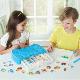 Included design templates and pins to spark creativity with Aquabeads.