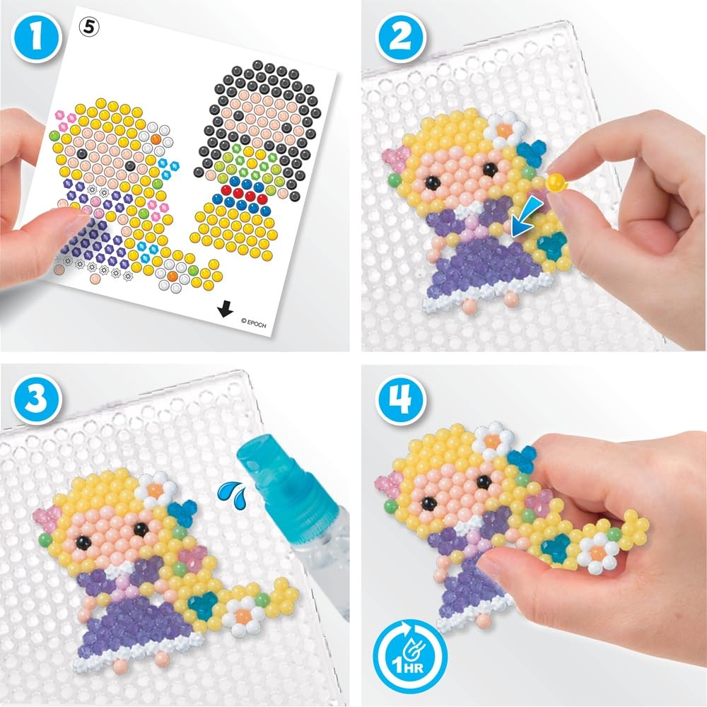 Aquabeads sticker sheet adds finishing touches to designs.