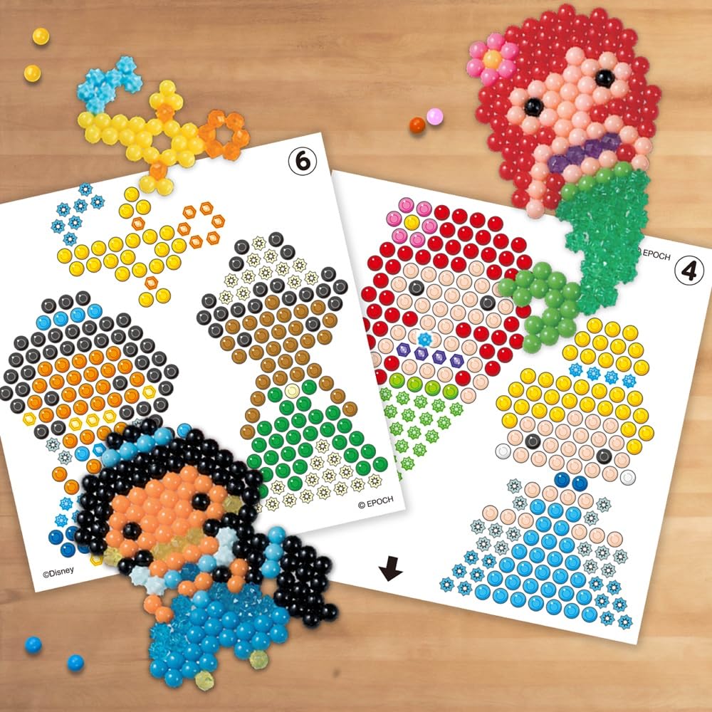 Aquabeads templates help kids recreate Princess designs with easy layouts.