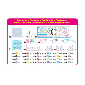 Aquabeads Mystic Unicorn layout tray used alongside templates for planning