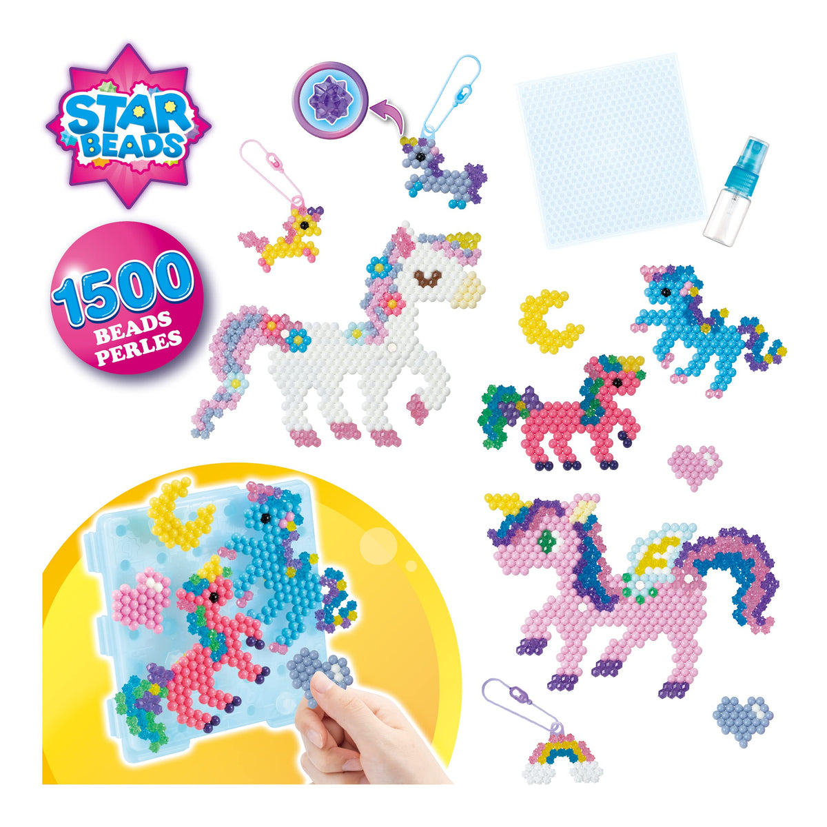 Aquabeads Mystic Unicorn set templates: easy patterns to spark creativity and guided bead design